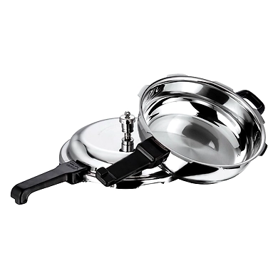 Vinod 18/8 Stainless Steel Pressure Pan With Lid - Senior (Induction Friendly)-2