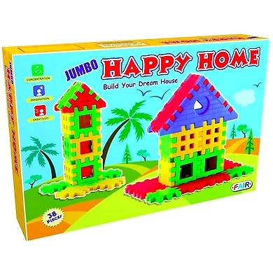 TOY FUN Jumbo Happy Home - Building Blocks Game for Kids-111078938