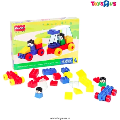 PEACOCK KINDER BLOCKS CAR SET INTERLOCKING PIECES-2