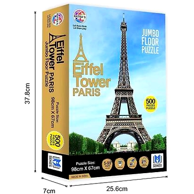RATNA'S Toy Mall Premium Educational Jumbo Floor Puzzle of Eiffel Tower,Paris of 500 Pieces for Kids  (500 Pieces)-8904114997206