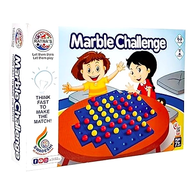 Ratna's Marble Challenge Strategy 2 Players Board Game for Kids &amp; Adults-8904114990870