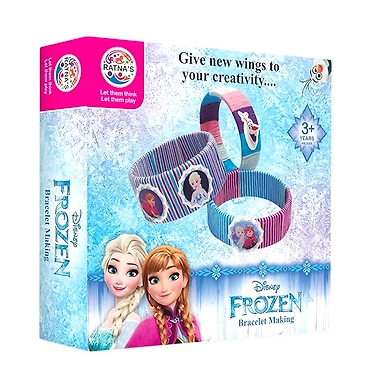 RATNA'S Disney Frozen Bracelet Making DIY Kit Using Colourful Tape, String &amp; Buttons for Kids-8904114970391