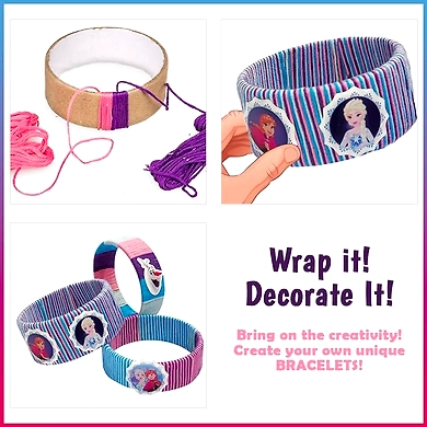 RATNA'S Disney Frozen Bracelet Making DIY Kit Using Colourful Tape, String &amp; Buttons for Kids-2