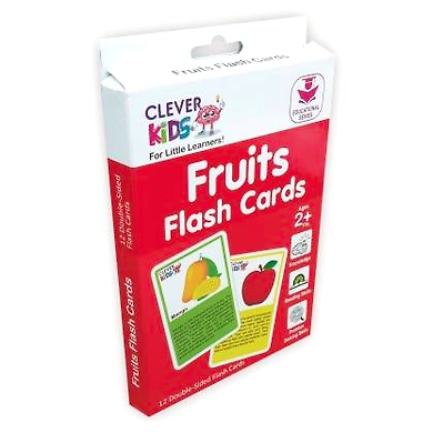 Clever Kids Educational Flash Cards Fruits. 12 Double sided flash cards for kids-8904114986040