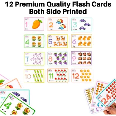Clever Kids Educational Number Flash Cards.12 Double sided Flash cards for kids-2