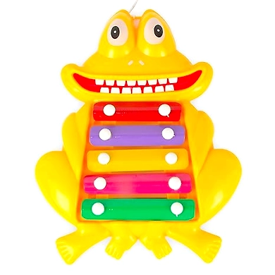 Prime Frog Xyophone Pull Along Toy for Kids | 2 in 1 Musical Xylophone | Safe for Infants | Non Toxic No Batteries BPA Free | Suitable for Kids 2 3 4 Years of Age | Yellow Colour-1