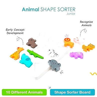 Ratna's Junior Animal Shape Sorter Montessori Toys to Learn with Fun Different Animals for Toddlers &amp; Kids Multicolour-1
