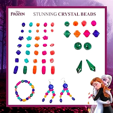 RATNA'S Art &amp; Craft DIY Jewellery Making Kit for Girls to Make Necklaces, Earnings, Bracelets, etc Using Different Colorful Beads (Disney Frozen Crystal Beads Jewellery Junior)-2
