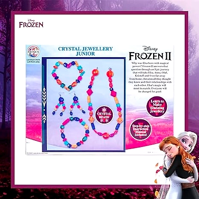 RATNA'S Art &amp; Craft DIY Jewellery Making Kit for Girls to Make Necklaces, Earnings, Bracelets, etc Using Different Colorful Beads (Disney Frozen Crystal Beads Jewellery Junior)-3