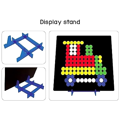 Play Panda Magnetic Puzzles : Circles with 250 Colorful Magnets, Magnetic Board, 100 Puzzles and Display Stand-2