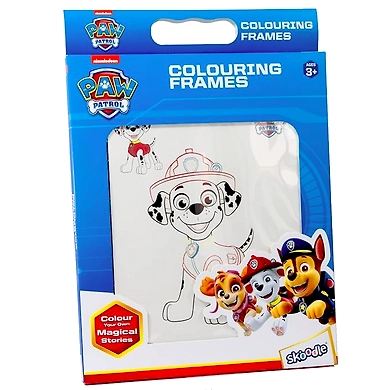 SKOODLE Paw Patrol Colouring Frames for Kids - DIY, Fun Filled Colouring/Painting Sheets, Specially Crafted to Enhance Play &amp; Colouring Experience (6 Sheets + 12 Color Sticks + 6 Strings)-8904384301765
