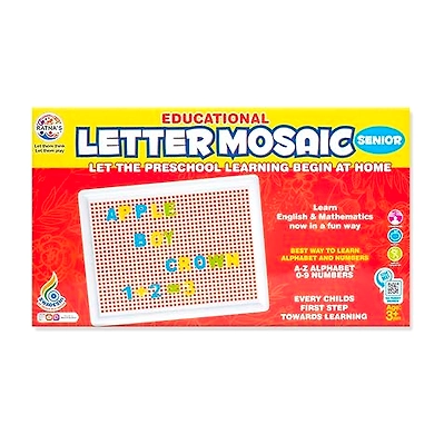 Ratna's Educational Letter Mosaic Senior for Kids. See The Picture, Fix The Alphabet on The Tray &amp; Learn to Speak, Read and Pronounce-8904114994335