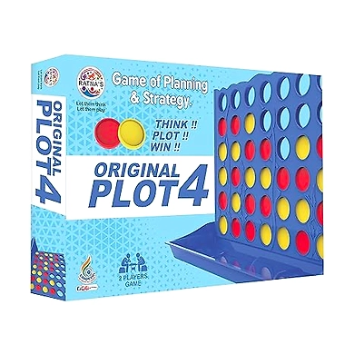 Ratna's Original Plot 4 Big Board Game Family Game Strategy Game for 2 Players Ages 5 &amp; Up-8904114988556