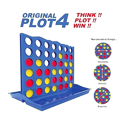 Ratna's Original Plot 4 Big Board Game Family Game Strategy Game for 2 Players Ages 5 &amp; Up-1