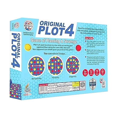 Ratna's Original Plot 4 Big Board Game Family Game Strategy Game for 2 Players Ages 5 &amp; Up-2