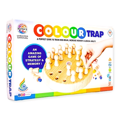 Ratna's Colour Trap Strategy &amp; Memory Game for Kids, Memory Matchstick Chess Game for Boys &amp; Girls Age 3 and Up-8904114989560