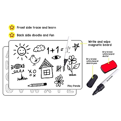 Play Panda Magnetic Learn to Write Numbers - Includes Write and Wipe Magnetic Board, 30 Number Magnets, Dry Erase Sketch Pen and Duster - Simplify Teaching and Learning-3