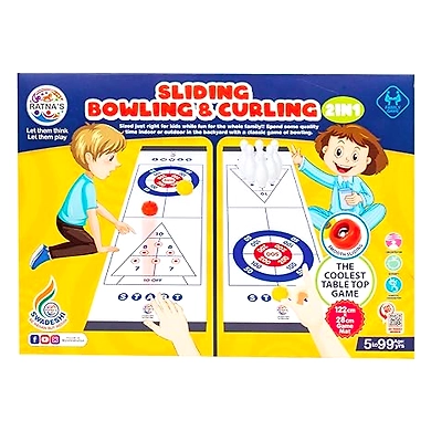 Ratnas Sliding Bowling &amp; Curling Bowling 2in1 Fun Game for Kids 5+-8904114989676