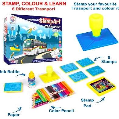 RATNA'S Educational Senior Stamp Art Transport-1