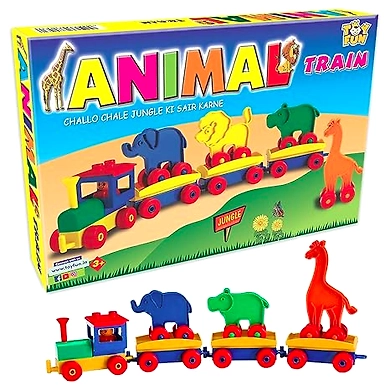 TOY FUN Animal Train Set Building Blocks Set for Kids Age 3 Years and Above-8906134770432