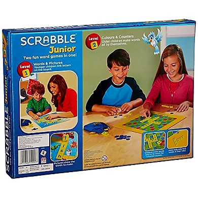 Mattel Junior Scrabble Crossword Game, Fun Word-Building Experience, Educational Board Game for Kids 5Y+-1
