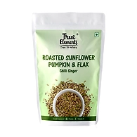 TRUE ELEMENTS SUNFLOWER PUMPKIN AND FLAX SEEDS MIX ROASTED CHILLI GINGER 125GM