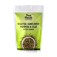 TRUE ELEMENTS ROASTED SUNFLOWER PUMPKIN AND FLAX SALTED CRUNCH 125GM