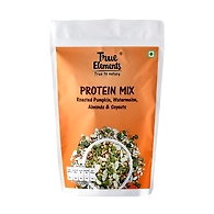 TRUE ELEMENTS PROTEIN MIX,ROASTED PUMPKIN WATERMELON ALMONDS AND SOYA NUTS, VEG PROTEIN SEEDS 500GM