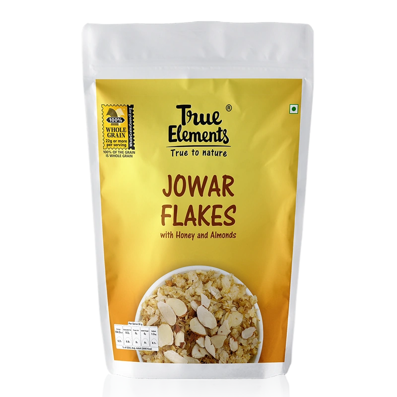 TRUE ELEMENTS JOWAR FLAKES WITH HONEY AND ALMONDS 400GM-8906112661721