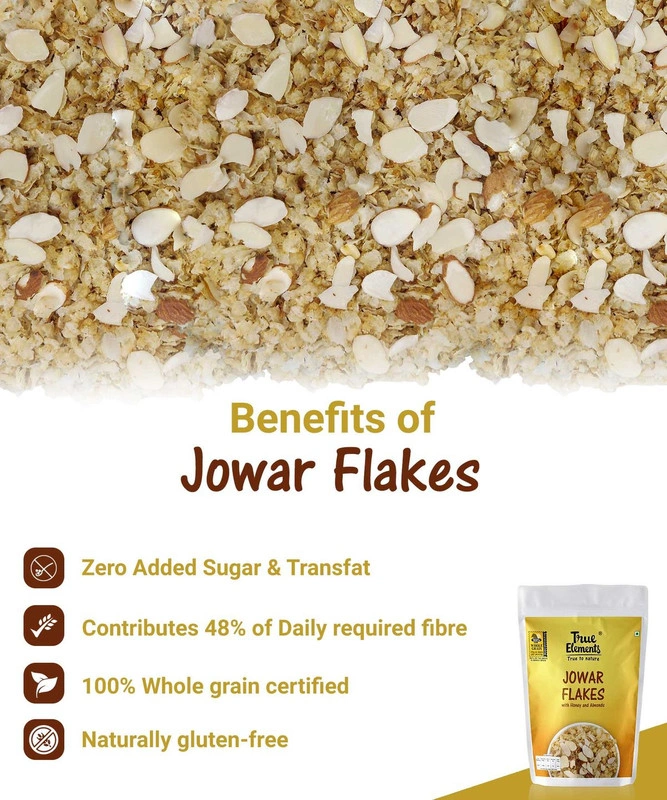TRUE ELEMENTS JOWAR FLAKES WITH HONEY AND ALMONDS 400GM-400 GM-2
