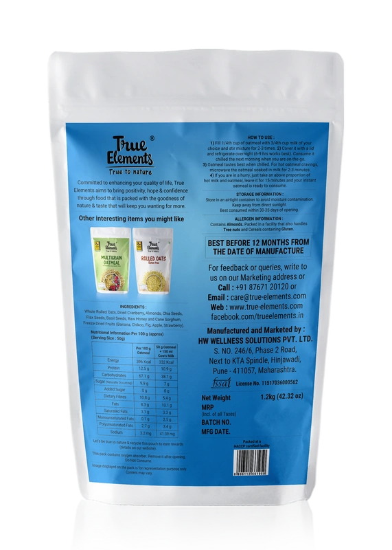 TRUE ELEMENTS WHOLE OATMEAL 1.2KG-1.2 KG-1