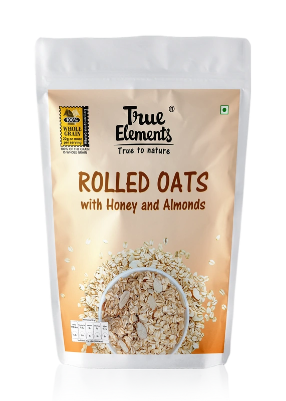 TRUE ELEMENTS ROLLED OATS HONEY AND ALMONDS 400GM-8906112661998