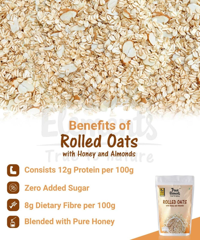 TRUE ELEMENTS ROLLED OATS HONEY AND ALMONDS 400GM-400 GM-2