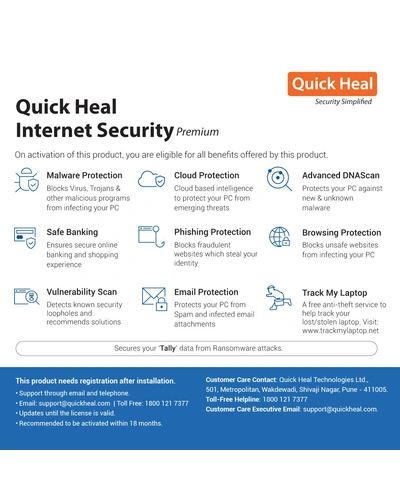Renew/Upgrade Quick Heal Internet Security Premium 2021 (1 Year) (5 Qty) [1 User, 1 PC]-3