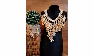 Handmade Cleopatra Beaded Statement Necklace and Earrings Set