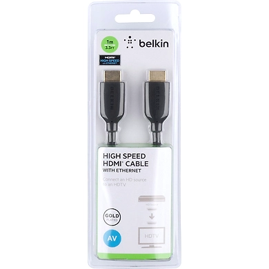 Belkin High Speed HDMI Cable Supports Ethernet, 3D, 4K, 1080p,Gold Plated Audio Return (3.3 Feet,Black)-4