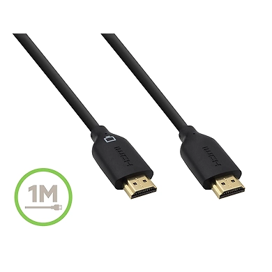 Belkin High Speed HDMI Cable Supports Ethernet, 3D, 4K, 1080p,Gold Plated Audio Return (3.3 Feet,Black)-HDMI-C-1M