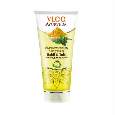 VLCC AYURVEDA DEEP PORE CLEANSING &amp; BRIGHTENING HALDI &amp; TULSI FACE WASH-PALS-1399