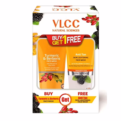 VLCC TURMERIC &amp; BERBERIS FACE WASH + ANTI TAN FACE WASH (BUY 1 GET 1)(EACH 150ML )-PALS-1407