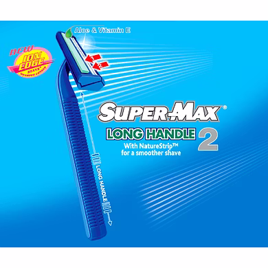 SUPER-MAX LONG HANDLE 2 DISPOSABLE RAZOR BLADE-PALS-1506