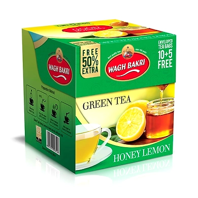 Good Morning Green Tea Honey Lemon Tea Bags With Envelope (15 T-Bags)-SKU-RAVI-2549