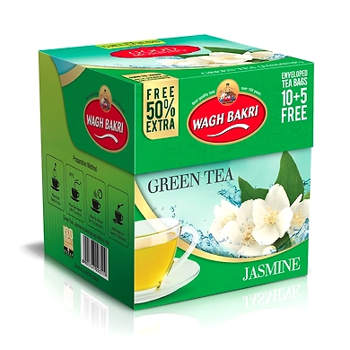 Good Morning Green Tea Jasmine Tea Bags With Envelope (15 T-Bags)-SKU-RAVI-2563
