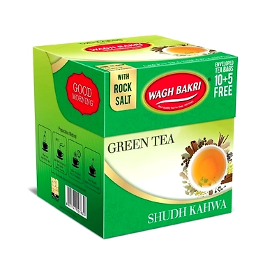 Good Morning Green Tea Shudh Kahwa Tea Bags (15 T-Bags)-SKU-RAVI-2567