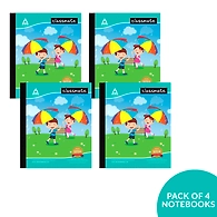 Classmate Notebook - Single Line, 172 Pages, 190 mm x 155 mm - Pack Of 4