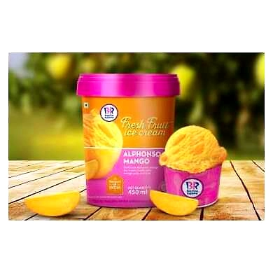 BASKIN-FRESH FRT ALPHONSO MANGO ICECREAM  450ML-G06RI11B03FFA001