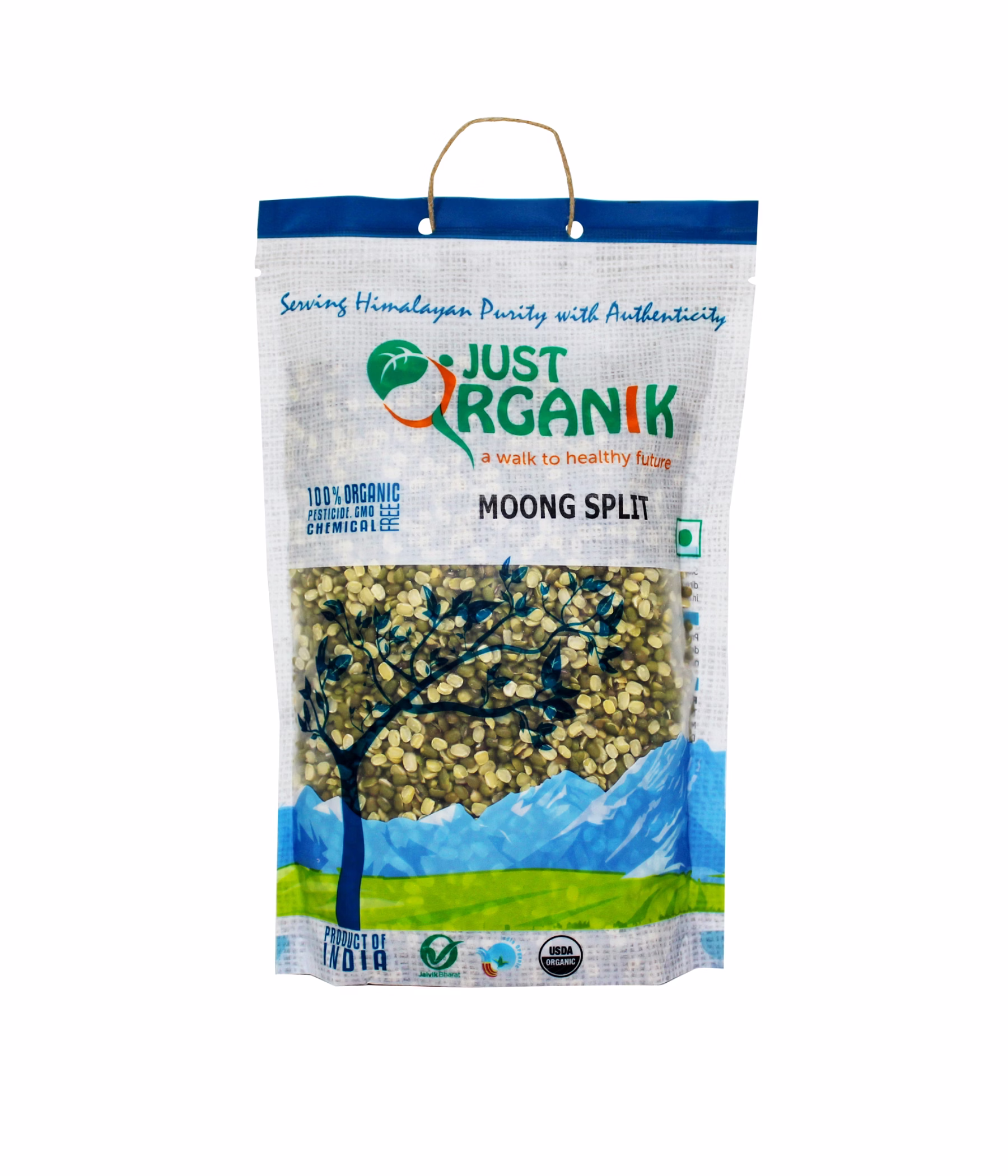 JUST ORGANIK MOONG SPLIT CHHILKA 500G image 2