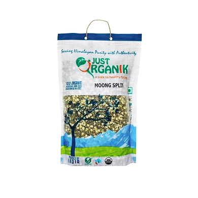 JUST ORGANIK MOONG SPLIT CHHILKA 500G-T15RP23J09MOO002