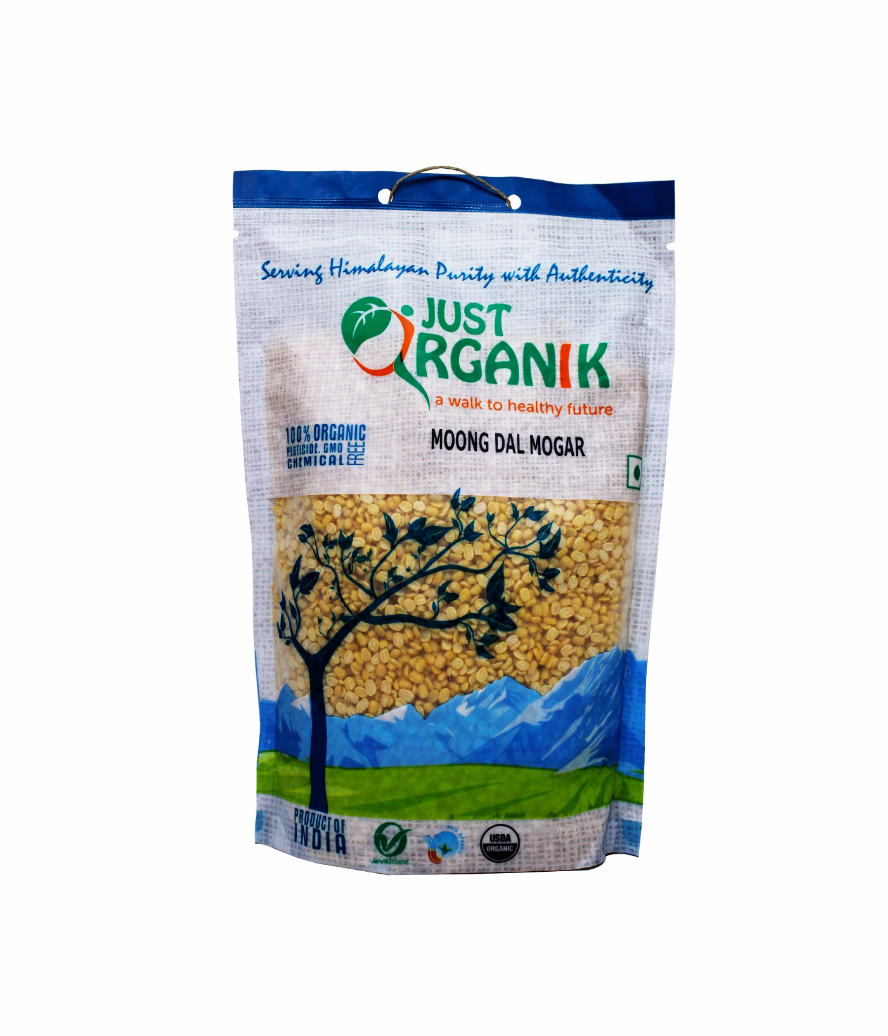JUST ORGANIK MOONG DAL MOGAR 500G image 2