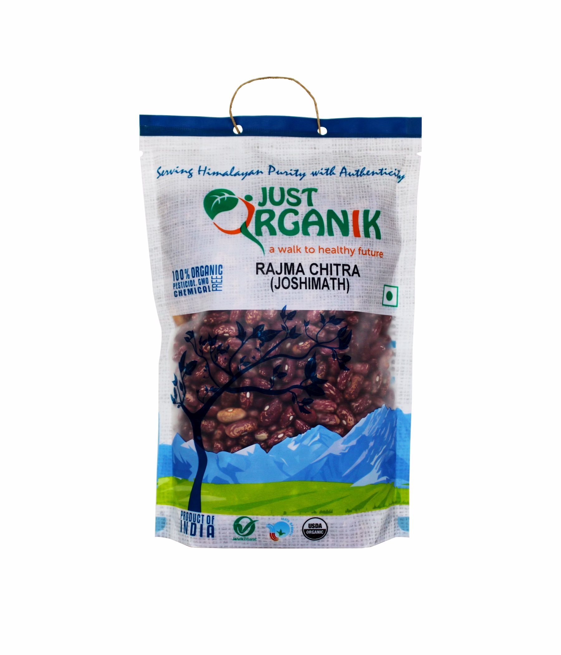 JUST ORGANIK RAJMA CHITRA (JOSHIMATH) 500G image 2