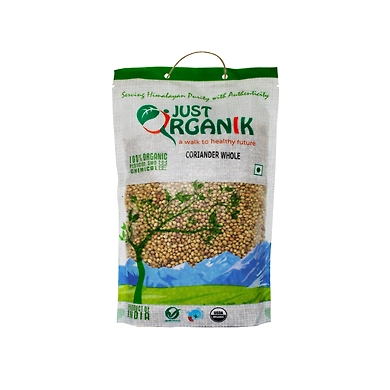 JUST ORGANIK CORIANDER (DHANIA) WHOLE 250G-T15RS12J09COR001